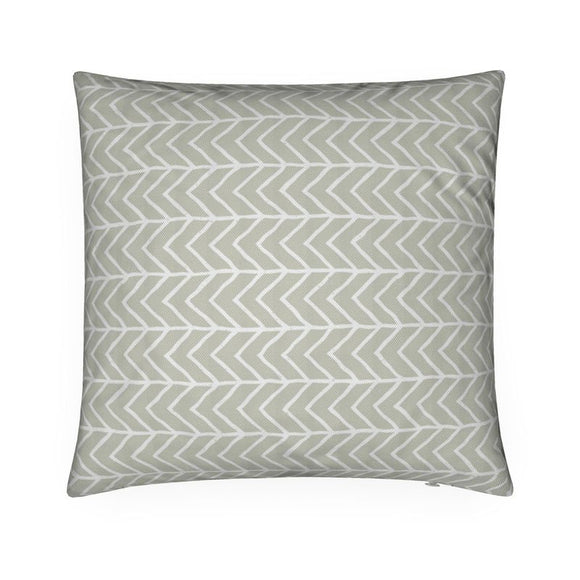 Luxury Herringbone Cushion - Ethnic Pattern - Grey & White