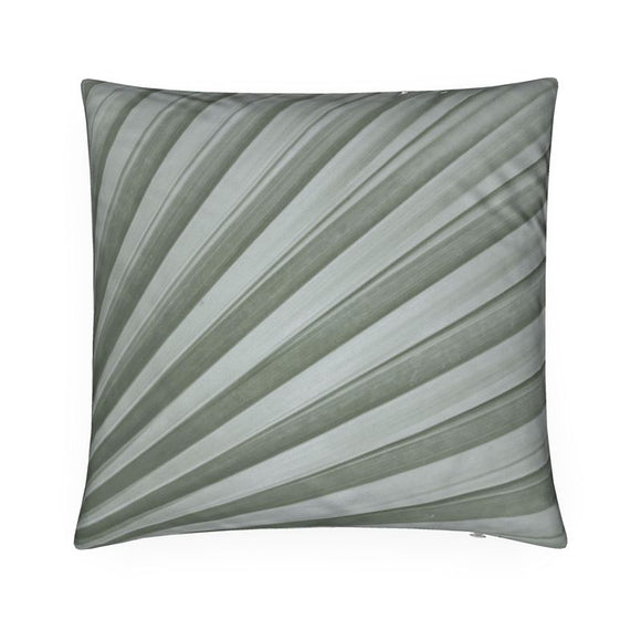 Luxury Velvet Cushion - Palm Leaf - Grey