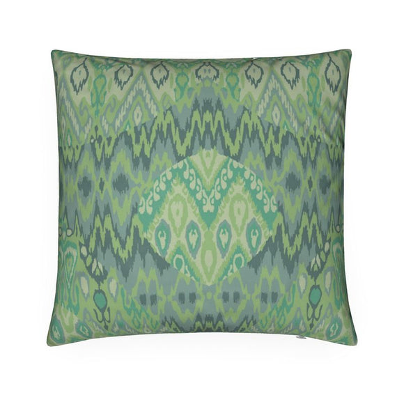 Luxury Velvet Cushion - Vintage Pattern - Green