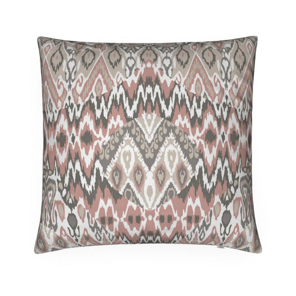 Luxury Velvet Cushion - Vintage Pattern - Pink & Grey
