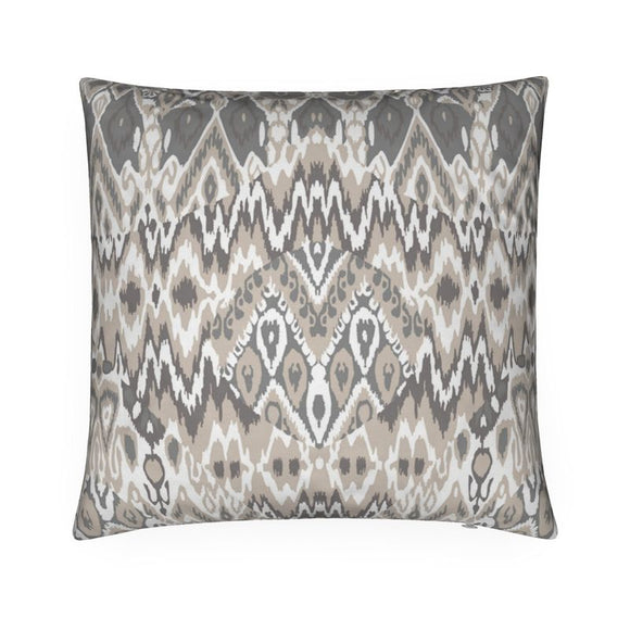 Luxury Velvet Cushion - Vintage Pattern -  Grey & Taupe