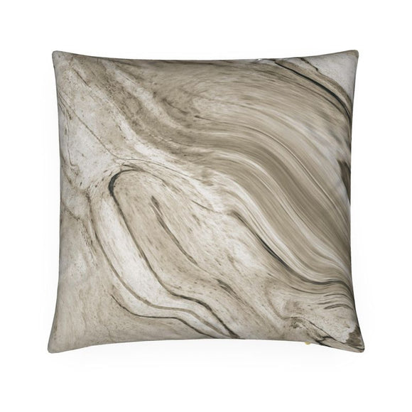 Luxury Velvet Cushion - Marble Effect - Taupe