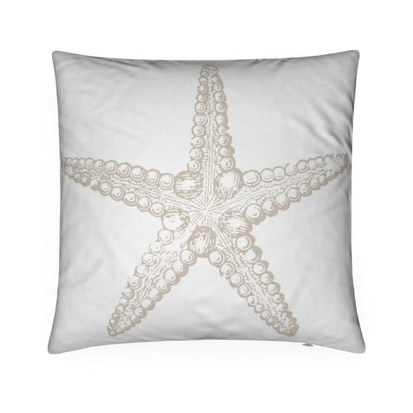 Luxury Twill Cushion – Starfish – Taupe on White