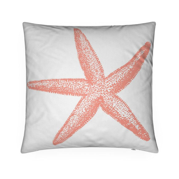 Luxury Twill Cushion – Sea Star – Coral on White
