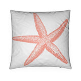 Luxury Twill Cushion – Sea Star – Coral on White