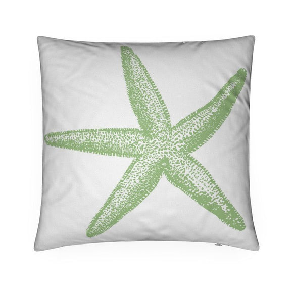 Luxury Twill Cushion – Sea Star – Sage Green on White