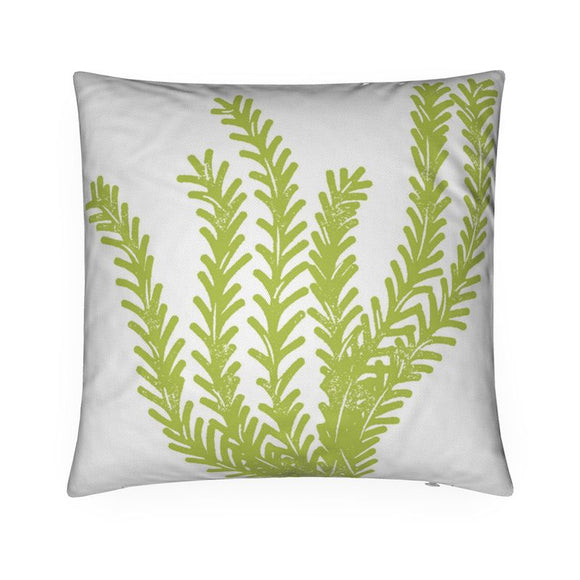 Luxury Twill Cushion – Seagrass – Lime Green on White