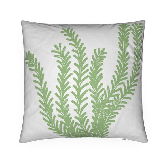 Luxury Twill Cushion – Seagrass – Sage Green on White