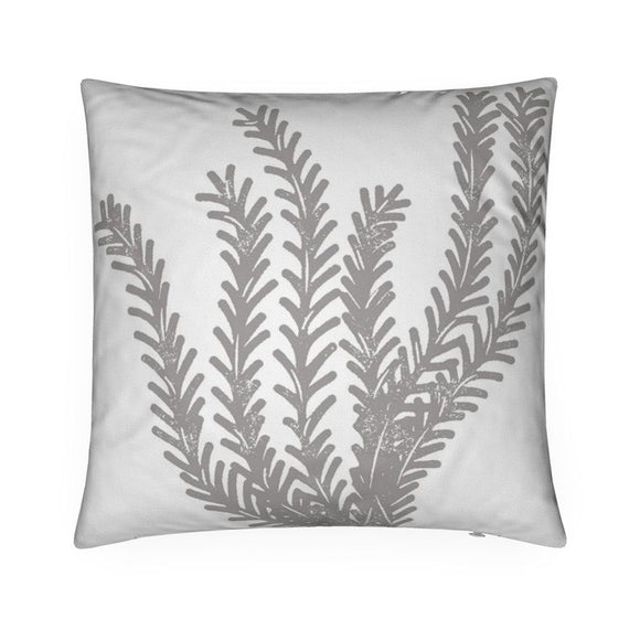 Luxury Twill Cushion – Seagrass – Grey on White