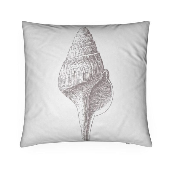 Luxury Twill Cushion – Spindle Shell – Grey on White