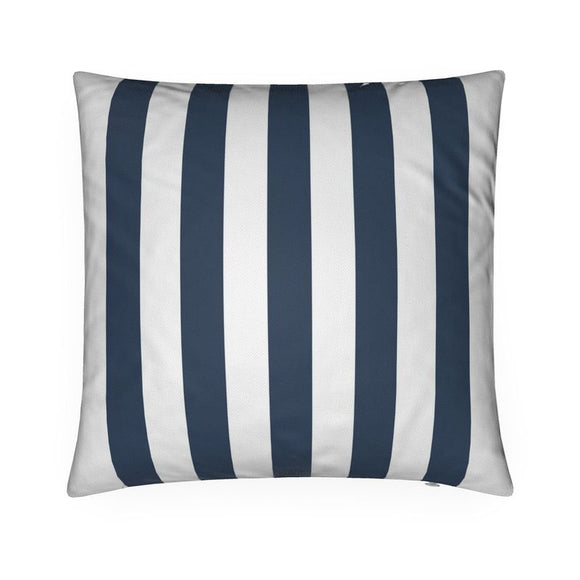 Luxury Twill Cushion - Stripe - French Navy & White