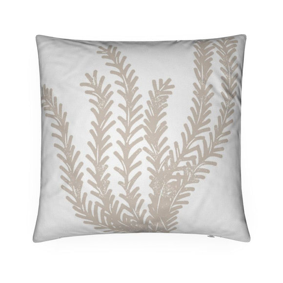 Luxury Twill Cushion - Seagrass - Taupe on White
