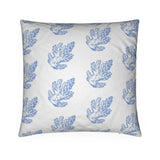 Luxury Twill Cushion - Pillar Coral Pattern - Cornflower Blue on White