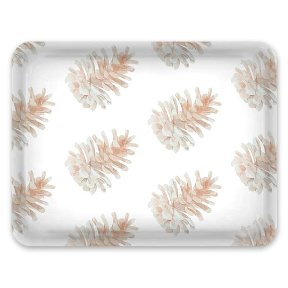 Tray – Large – Cone Pattern – Taupe on White