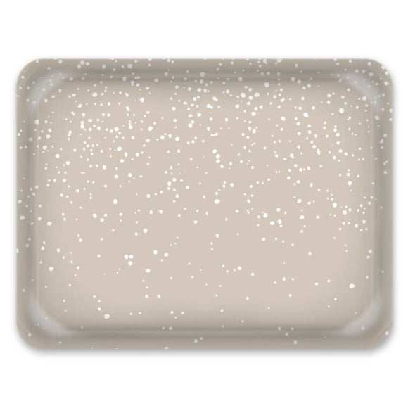 Tray – Large – Snow – White on Taupe