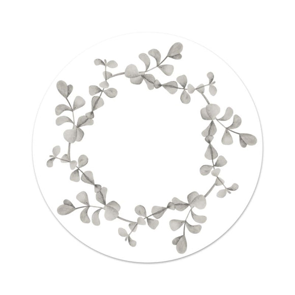 Serving Platter – Eucalyptus – Grey on White