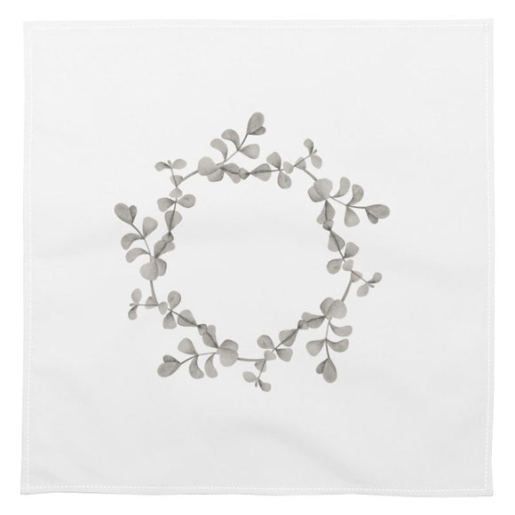Napkins – Set of 6 – Eucalyptus – Grey on White