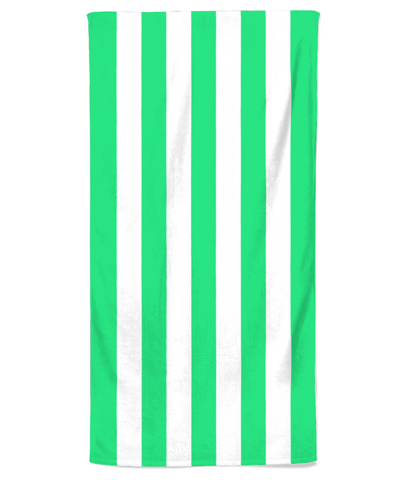Beach Towel – Aqua Green & White Stripe