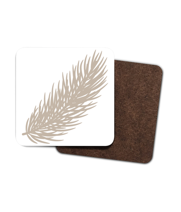 Coasters – Set of 4 – Fir – Taupe on White