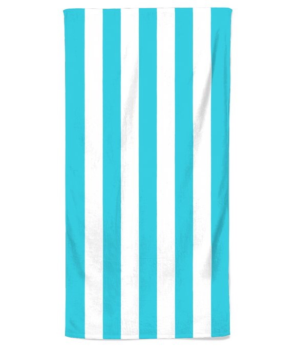 Beach Towel – Caribbean Blue & White Stripe
