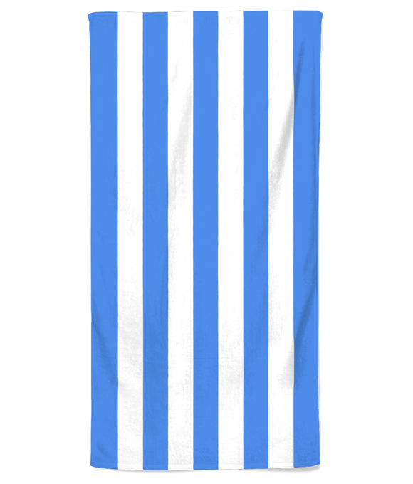 Beach Towel – Cornflower Blue & White Stripe