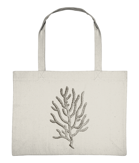 Beach / Shopper Bag – Branch Coral – Charcoal Brown on Natural Cream