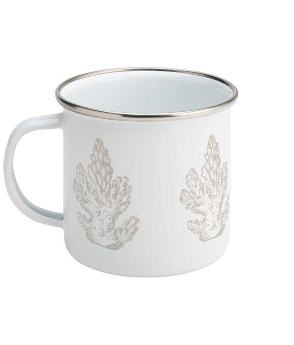 Enamel Mug - 310ml | 11oz – Pillar Coral - Taupe on White