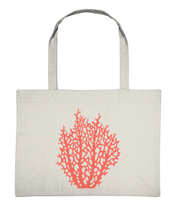 Beach / Shopper Bag – Fiji Coral – Coral on Natural Cream