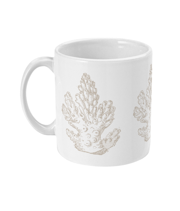 Ceramic Mug - 310ml | 11oz – Pillar Coral - Taupe on White