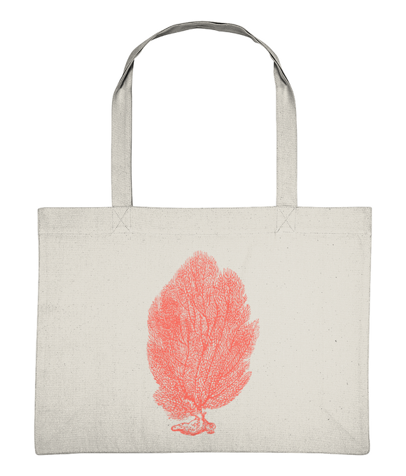 Beach / Shopper Bag – Sea Fan Coral – Coral on Natural Cream