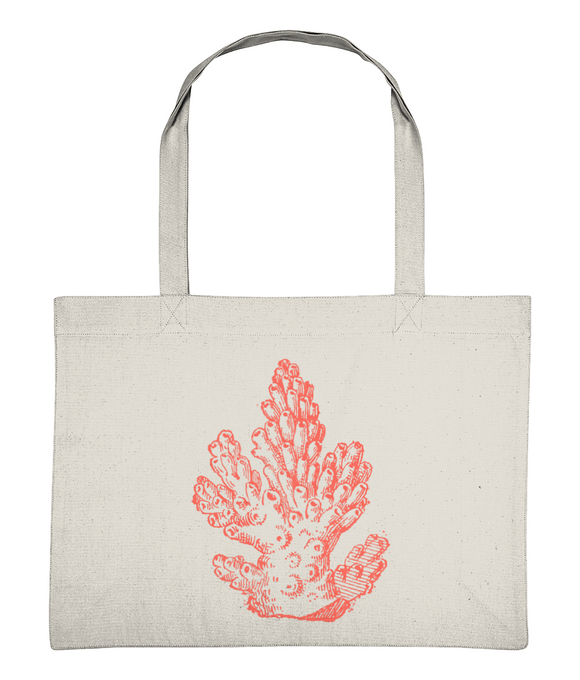 Beach / Shopper Bag – Pillar Coral – Coral on Natural Cream