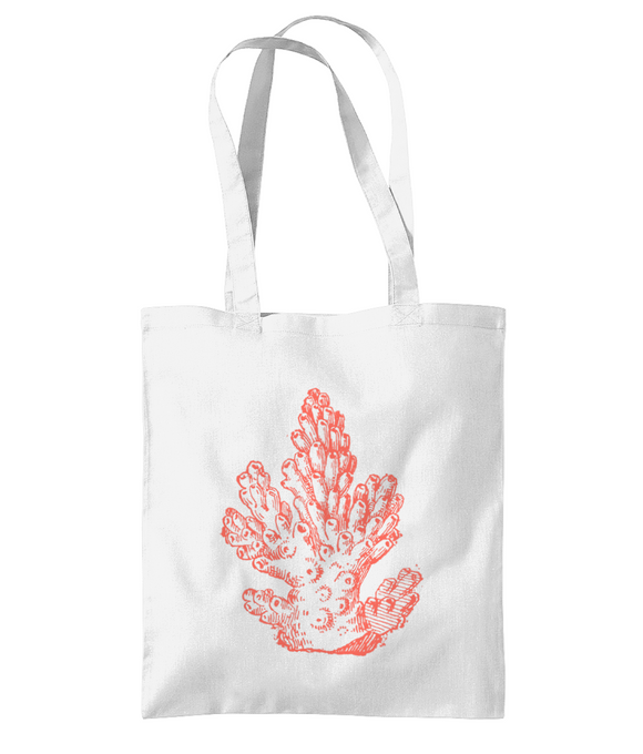 Tote Bag – Pillar Coral – Coral on White