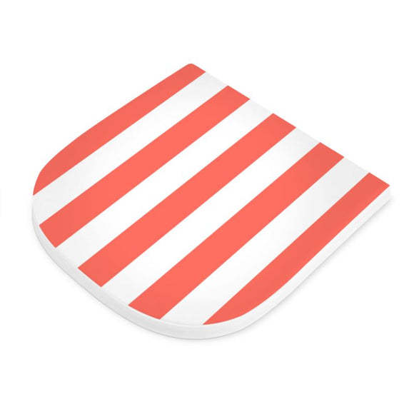 Seat Pad - Coral & Warm White Stripe