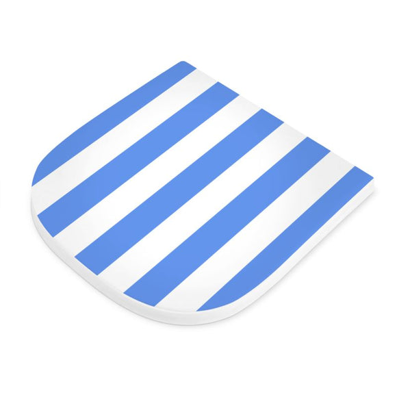 Seat Pad - Cornflower Blue & Warm White Stripe