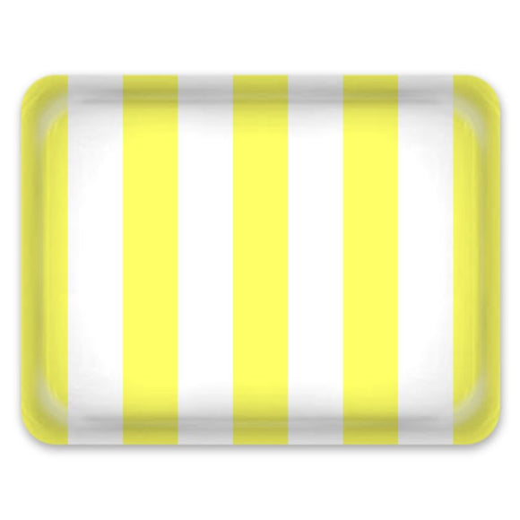 Tray - Large - Lemon Yellow & White Stripe