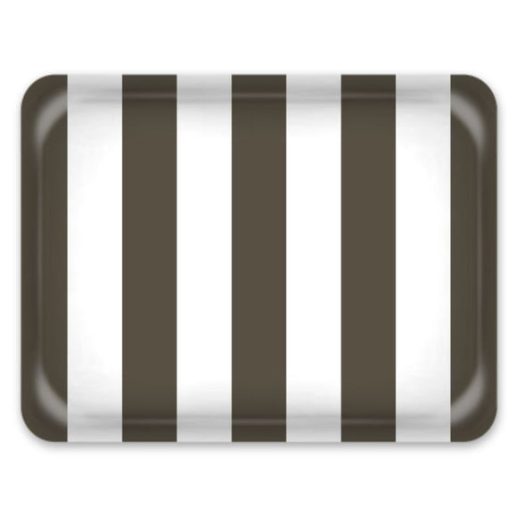 Tray - Large - Charcoal Brown & White Stripe
