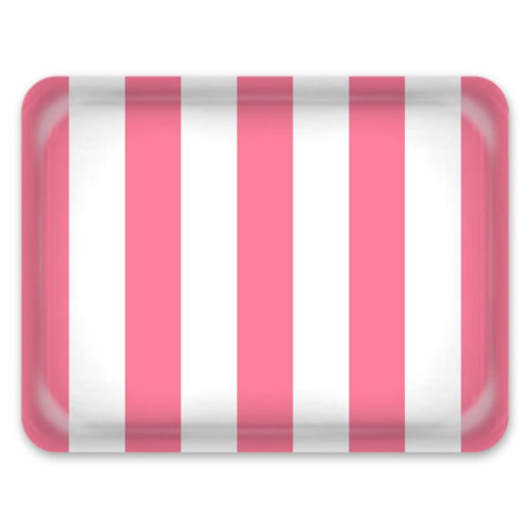 Tray - Large - Watermelon Pink & White Stripe