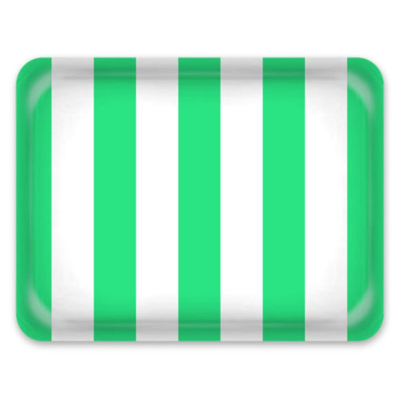Tray - Large - Aqua Green & White Stripe