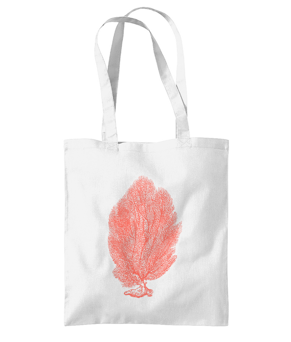 Tote Bag – Sea Fan Coral – Coral on White