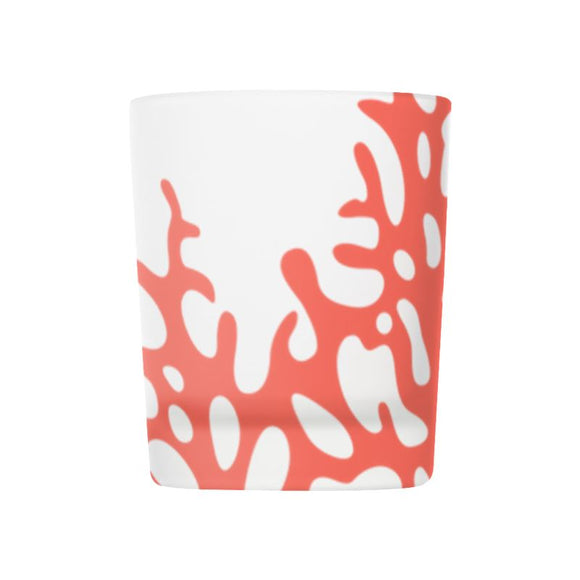 Votives - Set of 3 - Abstract coral design - Coral & Taupe and White