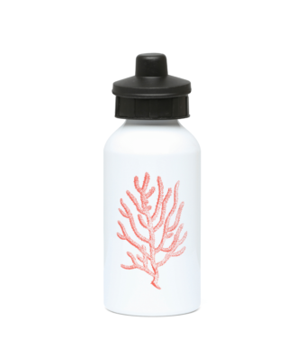 Gym / Sports Water Bottle - 400ml – Aluminium – Branch Coral – Coral on White