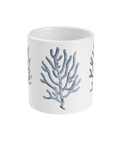 Ceramic Mug - 310ml | 11oz – Branch Coral – French Navy Blue on White