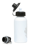 Gym / Sports Water Bottle - 400ml – Aluminium – Pillar Coral - Taupe on White