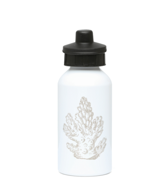Gym / Sports Water Bottle - 400ml – Aluminium – Pillar Coral - Taupe on White