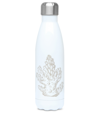 Thermal Drinks Bottle – 500ml – Stainless Steel - Pillar Coral - Taupe on White