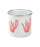 Enamel Mug - 310ml | 11oz – Seagrass - Coral on White