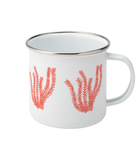 Enamel Mug - 310ml | 11oz – Seagrass - Coral on White