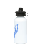 Gym / Sports Water Bottle - 400ml – Aluminium – Seagrass – Cornflower Blue on White