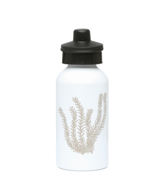 Gym / Sports Water Bottle - 400ml – Aluminium – Seagrass - Taupe on White