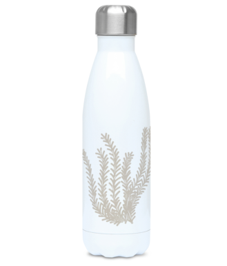 Thermal Drinks Bottle – 500ml – Stainless Steel - Seagrass - Taupe on White